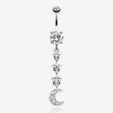 Stars' Journey to the Moon Belly Button Ring