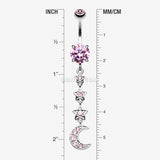 Detail View 1 of Stars' Journey to the Moon Belly Button Ring-Pink
