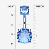 Detail View 1 of Colorline Gem Prong Sparkle Belly Button Ring-Blue