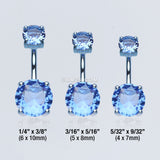 Detail View 3 of Colorline Gem Prong Sparkle Belly Button Ring-Blue