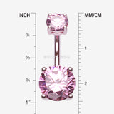 Detail View 1 of Colorline Gem Prong Sparkle Belly Button Ring-Pink
