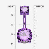 Detail View 1 of Colorline Gem Prong Sparkle Belly Button Ring-Purple