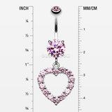 Heart Affection Belly Button Ring-Pink