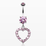 Heart Affection Belly Button Ring-Pink