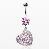 Textured Heart Sparkle Belly Ring*
