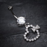 Glam Heart Bow-Tie Belly Button Ring-Clear