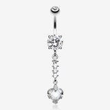 Heart Droplet Belly Button Ring