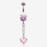 Heart Droplet Belly Button Ring