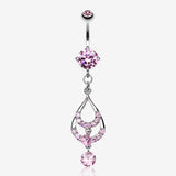 Layered Teardrop Sparkle Belly Ring