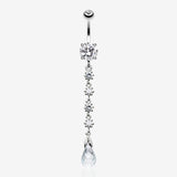 Opulent Crystalline Droplets Belly Button Ring