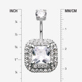 Detail View 1 of Princess Magnificent Sparkle Belly Button Ring-Clear Gem