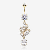 Golden Elegant Luster Vines Belly Button Ring