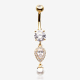 Golden Pearlescent Teardrop Lumi Sparkle Belly Button Ring