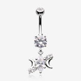 Moon Goddess Marquise Sparkle Belly Button Ring