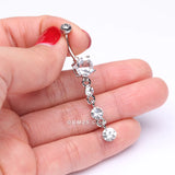 Detail View 3 of Gems Galore Belly Button Ring-Clear Gem