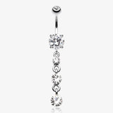 Gems Galore Belly Button Ring-Clear Gem