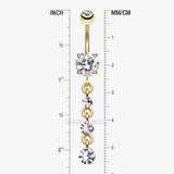 Detail View 1 of Golden Gems Galore Belly Button Ring-Clear Gem