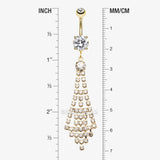 Detail View 1 of Golden Chandelier Sparkle Belly Ring-Clear Gem