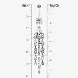 Detail View 1 of Shimmering Chandelier Belly Ring-Clear Gem