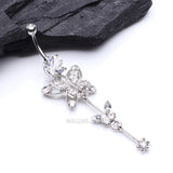 Detail View 2 of Precious Butterfly Sparkle Belly Ring-Clear Gem
