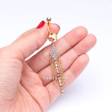 Detail View 3 of Golden Sparkle Showers Belly Button Ring-Aurora Borealis