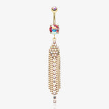 Golden Sparkle Showers Belly Button Ring