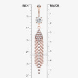 Detail View 1 of Rose Gold Sparkle Showers Belly Button Ring-Clear Gem