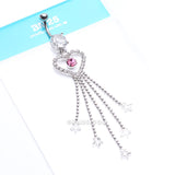 Detail View 4 of Heart Crystalline Star Falls Belly Button Ring-Light Pink