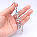 Detail View 3 of Majestic Chandelier Belly Ring-Clear Gem