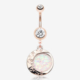 Rose Gold Opal Eclipse Moonshine Belly Button Ring