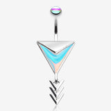 Arrow Chic Iridescent Belly Button Ring-Rainbow/Multi-Color