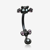 Blackline Jumping Kitty Cat Sparkle Belly Button Ring