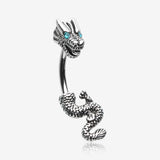 Mythical Ryu Dragon Belly Button Ring-Teal
