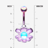 Detail View 1 of Colorline Iridescent Revo Ariel's Shell Belly Button Ring-Purple/Light Purple