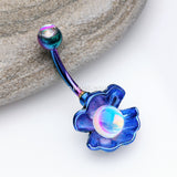 Detail View 2 of Colorline Iridescent Revo Ariel's Shell Belly Button Ring-Rainbow