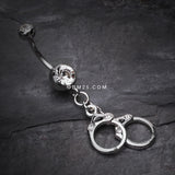 Detail View 2 of Handcuff Sparkle Belly Ring-Clear Gem