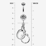 Detail View 1 of Handcuff Sparkle Belly Ring-Clear Gem