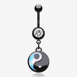 Blackline Iridescent Revo Yin Yang Sparkle Belly Button Ring