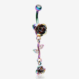 Colorline Bright Metal Rose Belly Button Ring