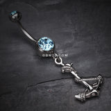 Detail View 2 of Classic Rope Anchor Belly Ring-Aqua