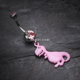 Detail View 2 of Vibrant Dinosaur Belly Ring-Light Pink
