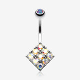 Sparkle Overload Belly Button Ring-Aurora Borealis