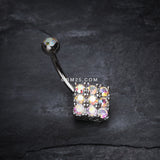 Detail View 2 of Sparkle Overload Belly Button Ring-Aurora Borealis