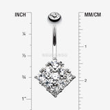 Detail View 1 of Sparkle Overload Belly Button Ring-Clear Gem