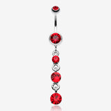 Gems Galore Belly Button Ring-Red