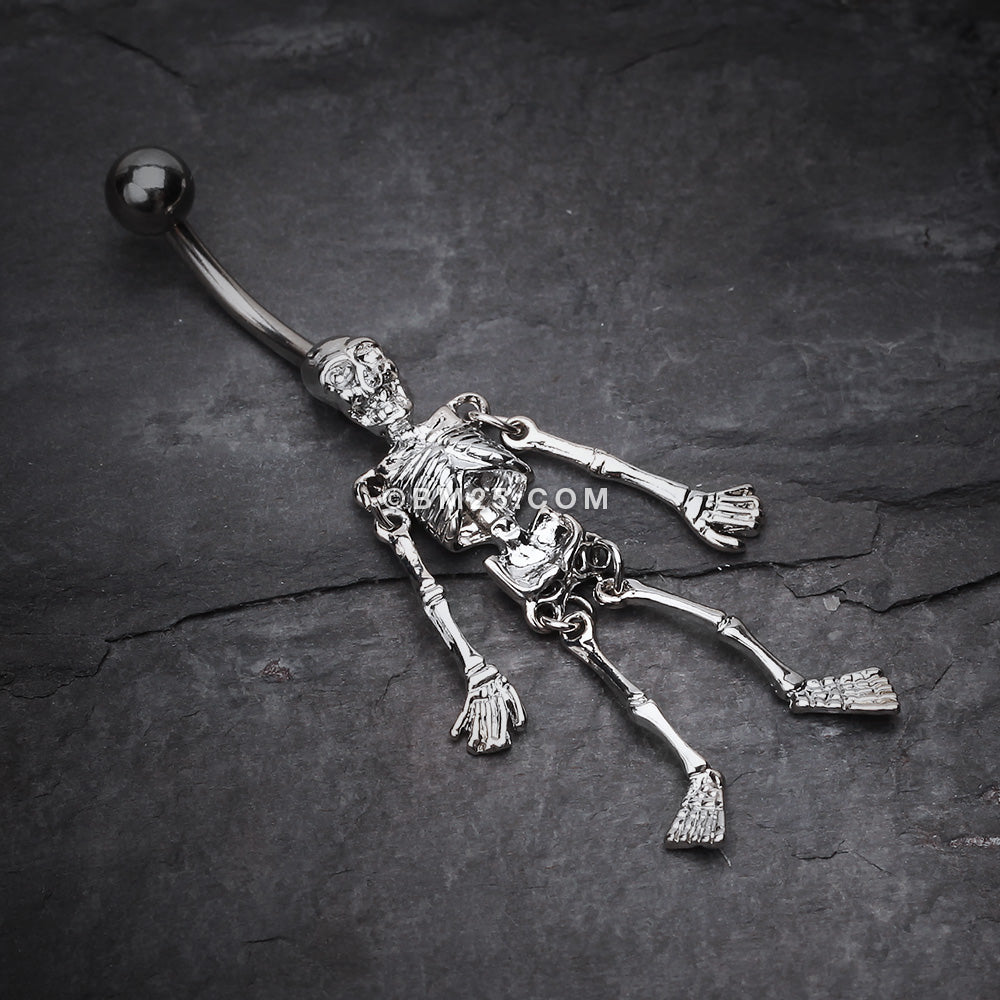 Skeleton Dance Belly Ring-Steel - BM25.com