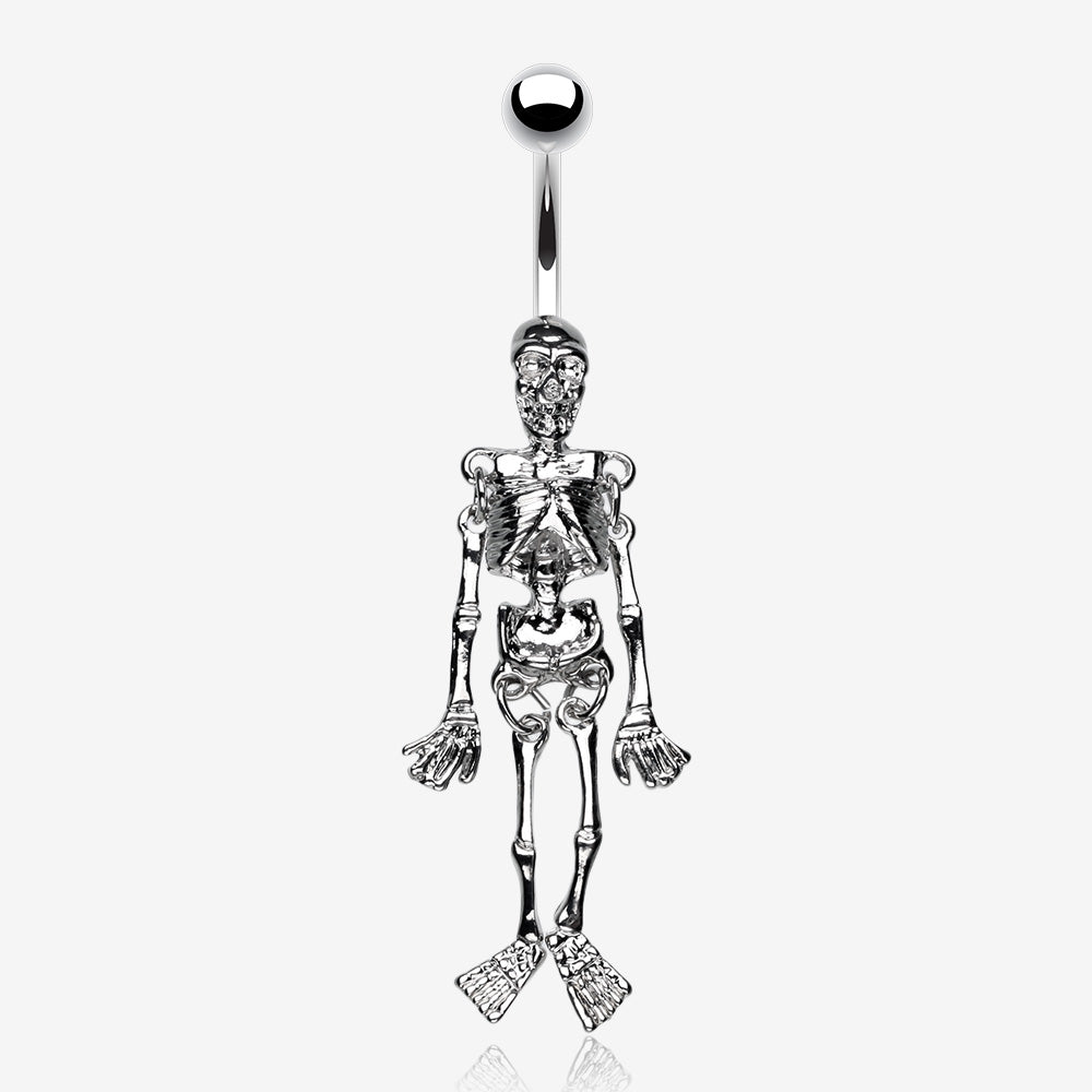 Skeleton Dance Belly Ring-Steel