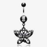 Blackline Butterfly Sparkle Belly Ring