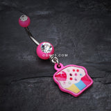 Detail View 2 of Sweet Tooth Cupcake Belly Button Ring-Pink