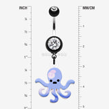 Detail View 1 of Super Sweet Octopus Belly Button Ring-Black